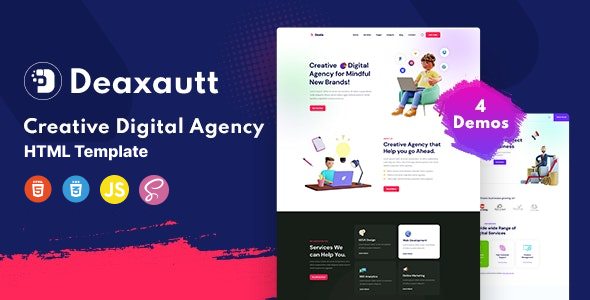 Deaxautt - Digital Marketing & Agency HTML Template