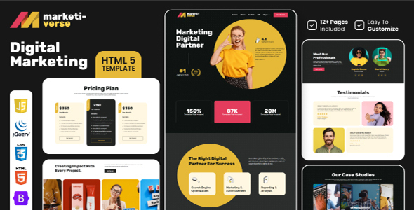 Marketiverse - Digital Marketing Agency HTML5 website Template