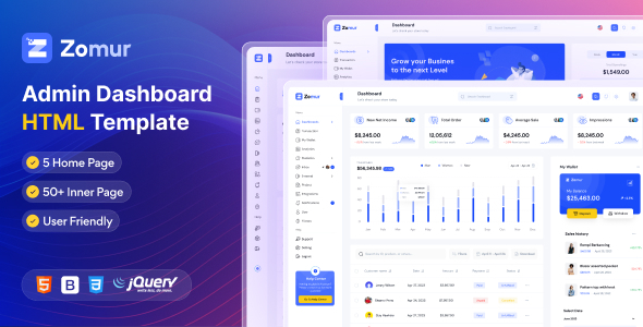 Zomur – Bootstrap Admin Dashboard Template