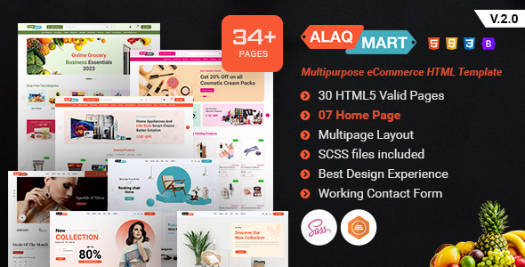 Alaq Mart Multipurpose eCommerce HTML Template