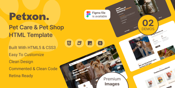 Petxon - Pet Care & Pet Shop HTML Template