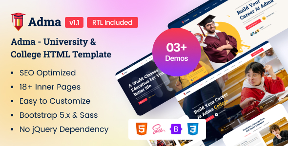 Adma - College University Bootstrap 5 HTML Template
