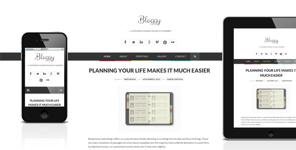 Bloggy - Responsive Minimalist HTML Template