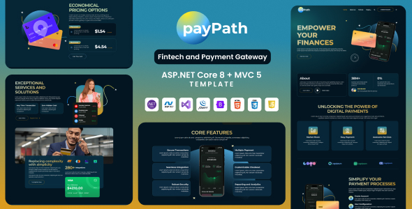 PayPath - ASP.NET Core & MVC Fintech & Online Payment Gateway Template