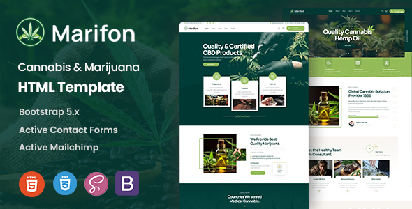 Marifon - Cannabis & Marijuana HTML Template