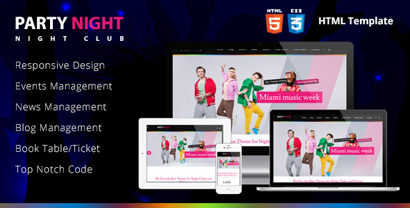 Party Night - Night Club HTML Template