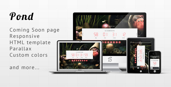 Pond - Responsive Minimalist Coming Soon Template
