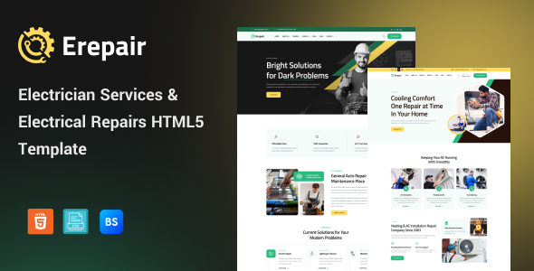 Erepair - Electrician Services & Electrical Repairs HTML5 Template