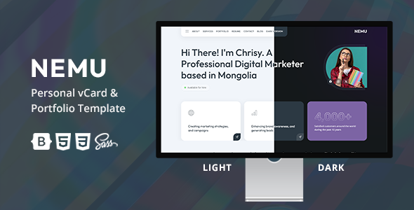 Nemu - Personal vCard/Portfolio Template