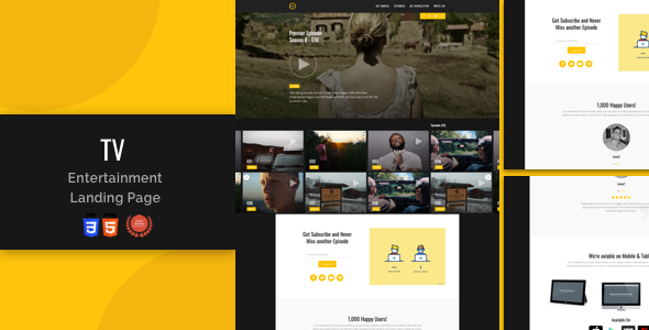 Tv-Entertainment Responsive Landing Page