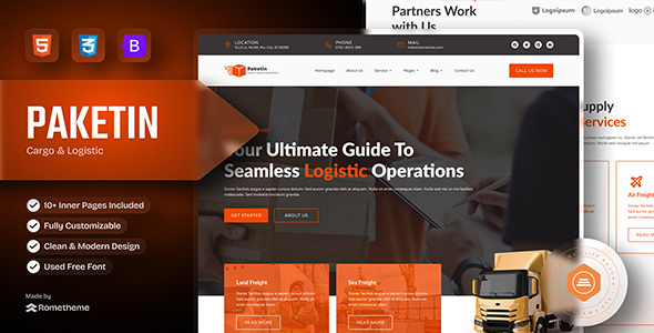Paketin - Cargo and Logistics HTML Template