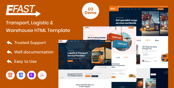 Efast - Transport, Logistic & Warehouse HTML Template