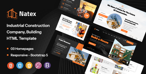 Natex - Industrial Construction Company, Building HTML Template