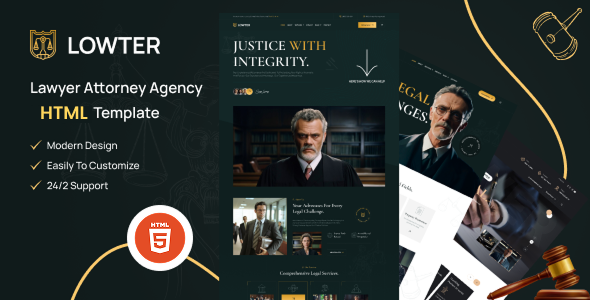 Lowter – Modern Bootstrap HTML Template for Lawyers, Law Firms, and Legal Experts