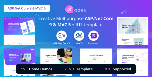 Rogan - Creative Multipurpose ASP.Net Core 9 & MVC 5 template