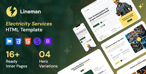 Lineman - Electricity Services HTML Template