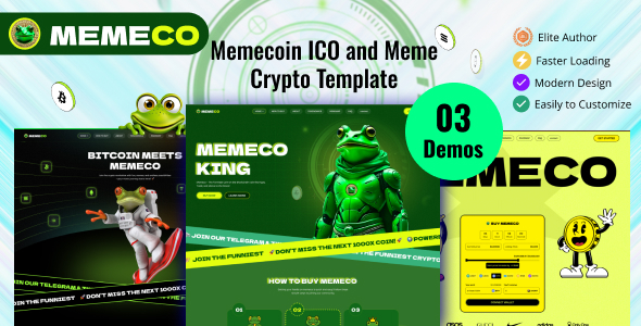 Memeco - Meme Coin ICO & Crypto Tailwind CSS Template