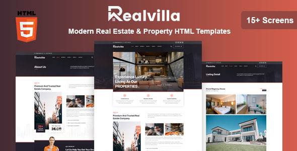 Realvilla - Modern Real Estate & Property HTML Templates
