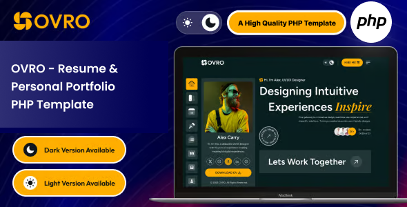Ovro – Resume & Personal Portfolio PHP Template