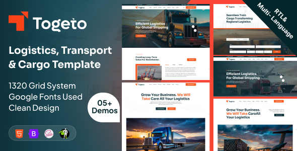 Togeto - Logistics, Transport & Cargo Business Template