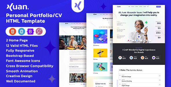 Xuan – Personal Portfolio/CV HTML Template