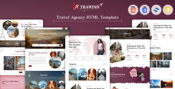 Trawind - Travel Agency HTML Template