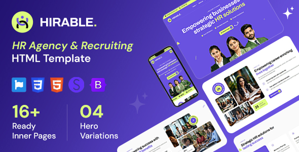 Hirable - Human Resources & Recruiting HTML Template