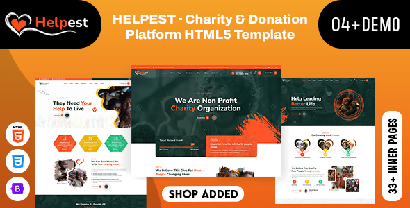 Helpest - Charity & Donation Platform HTML5 Template