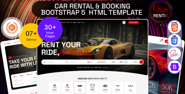 Rentix – Car Rental & Booking Bootstrap 5 HTML Template