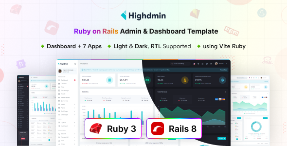 Highdmin - Ruby on Rails Admin & Dashboard Template
