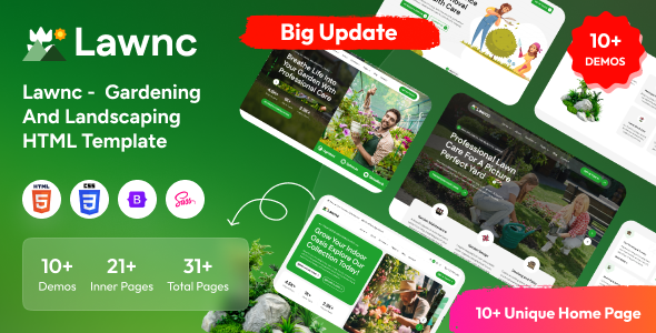 Lawnc -  Gardening & Landscaping HTML Template
