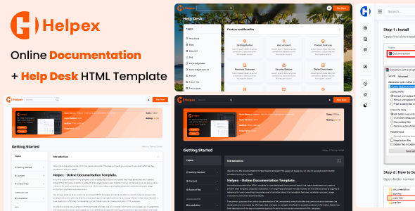 Online Documentation HTML Template + Help Desk - Helpex