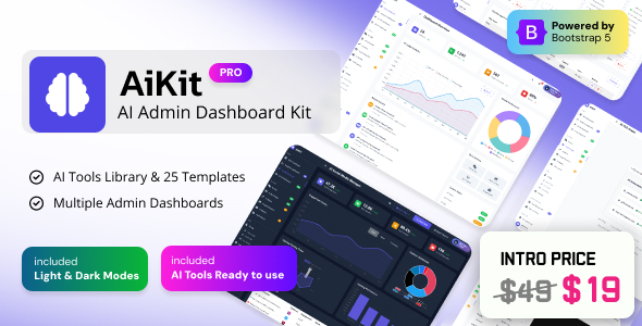 AIKIT Pro – Bootstrap 5 Artificial Intelligence Admin Dashboard