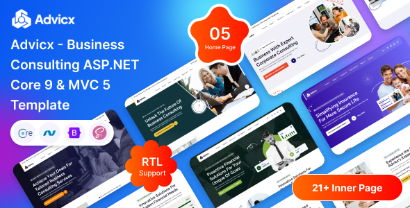 Advicx - ASP.Net Core 9 & MVC 5 Business Consulting Template