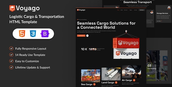 Voyago - Logistic Cargo & Transportation HTML Template