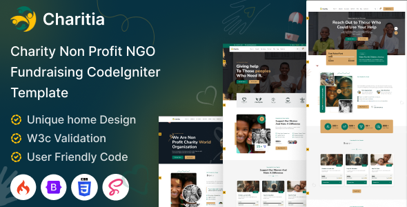 Charitia - Codeigniter Charity & Donation Template Multipurpose
