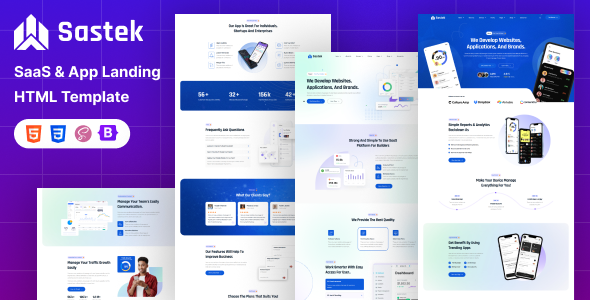 Sastek – SaaS, Software & App Landing HTML Template