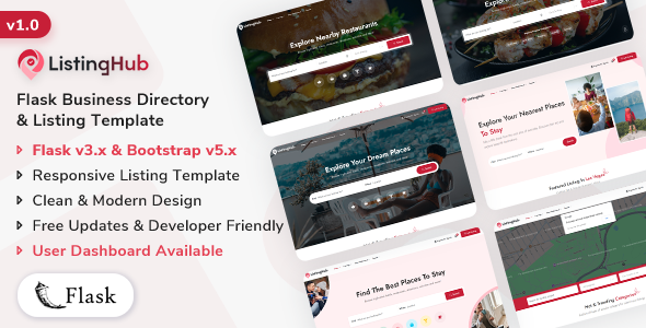 ListingHub - Flask Business Directory & Listing Template