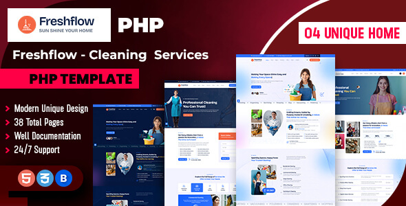 Freshflow - Cleaning Services PHP Template