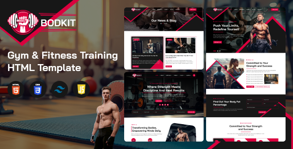 BODKIT – Gym & Fitness Training HTML Theme
