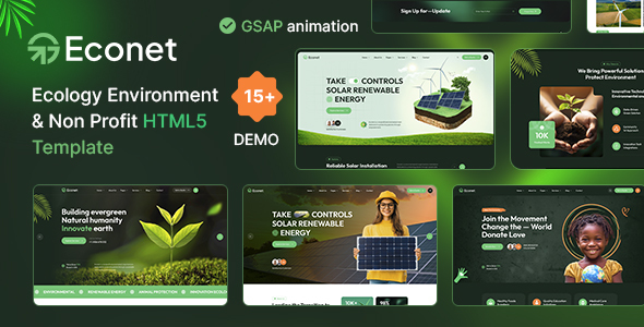 Econet – Ecology Environment, Solar Renewable & Nonprofit HTML5 Template