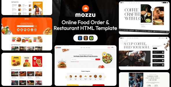 Mozzu – Online Food Ordering & Restaurant HTML Template