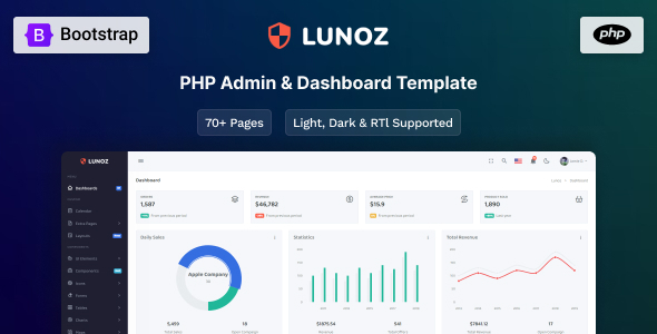 Lunoz - PHP Admin & Dashboard Template