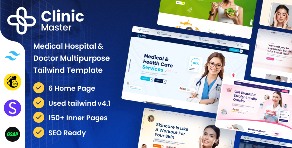 ClinicMaster - Health & Medical Tailwind CSS Template