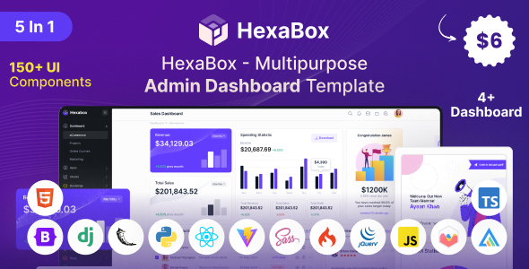 HexaBox - Multipurpose Admin Dashboard Template