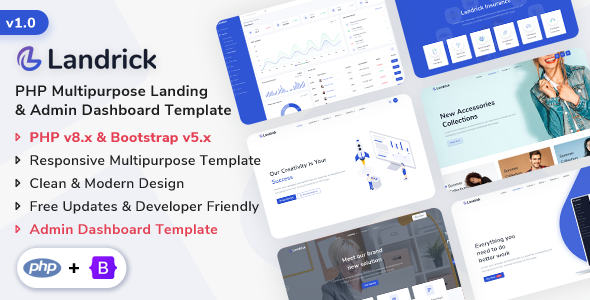 Landrick - PHP Saas & Software Landing & Admin Dashboard Template