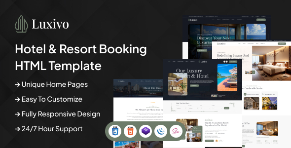 Luxivo - Hotel & Resort Booking HTML5 Template