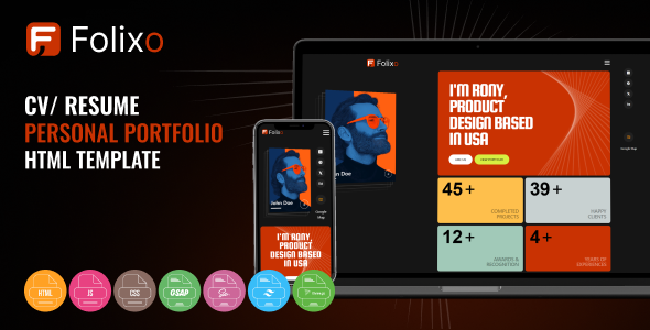 Folixo – Personal Portfolio HTML Template