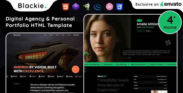 Blackie - Digital Agency & Personal Portfolio HTML Template