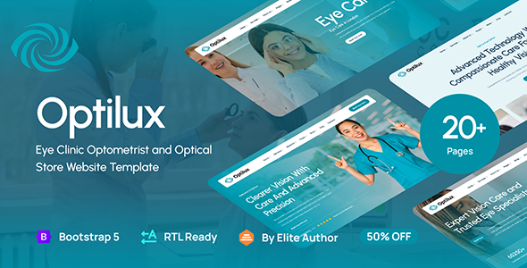 Optilux - Eye Care Clinic Optometrist and Optical Store HTML Template
